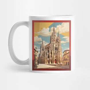 Burgos Cathedral Spain Travel Tourism Retro Vintage Art Mug